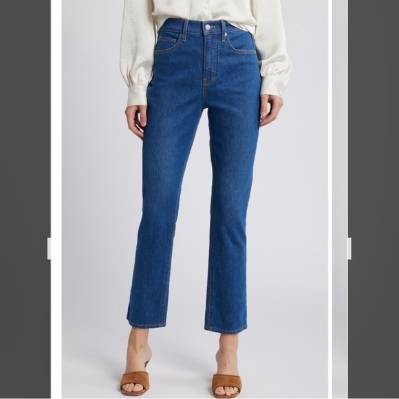 Veronica Beard Alenah Slim Straight Leg Jeans In Cornflower Size 27